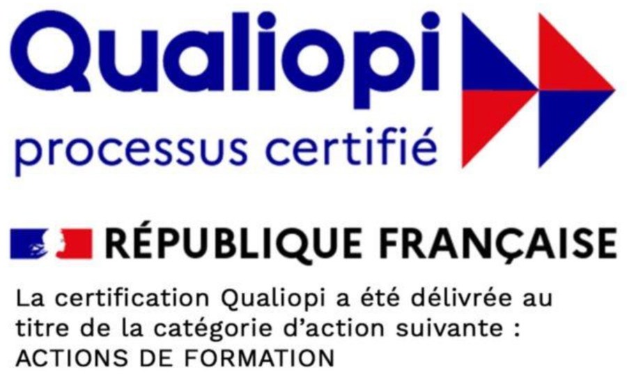 Qualiopi, processus certifié. La certification qualité a été délivrée au titre de la catégorie d'action suivante : actions de formation